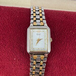 Vintage Seiko Gold Plated Tank Style quartz watch